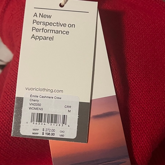 NWT Vuori Émilie Cashmere
Crewneck Sweater Red Medium
Recycled Cashmere - Picture 7 of 7